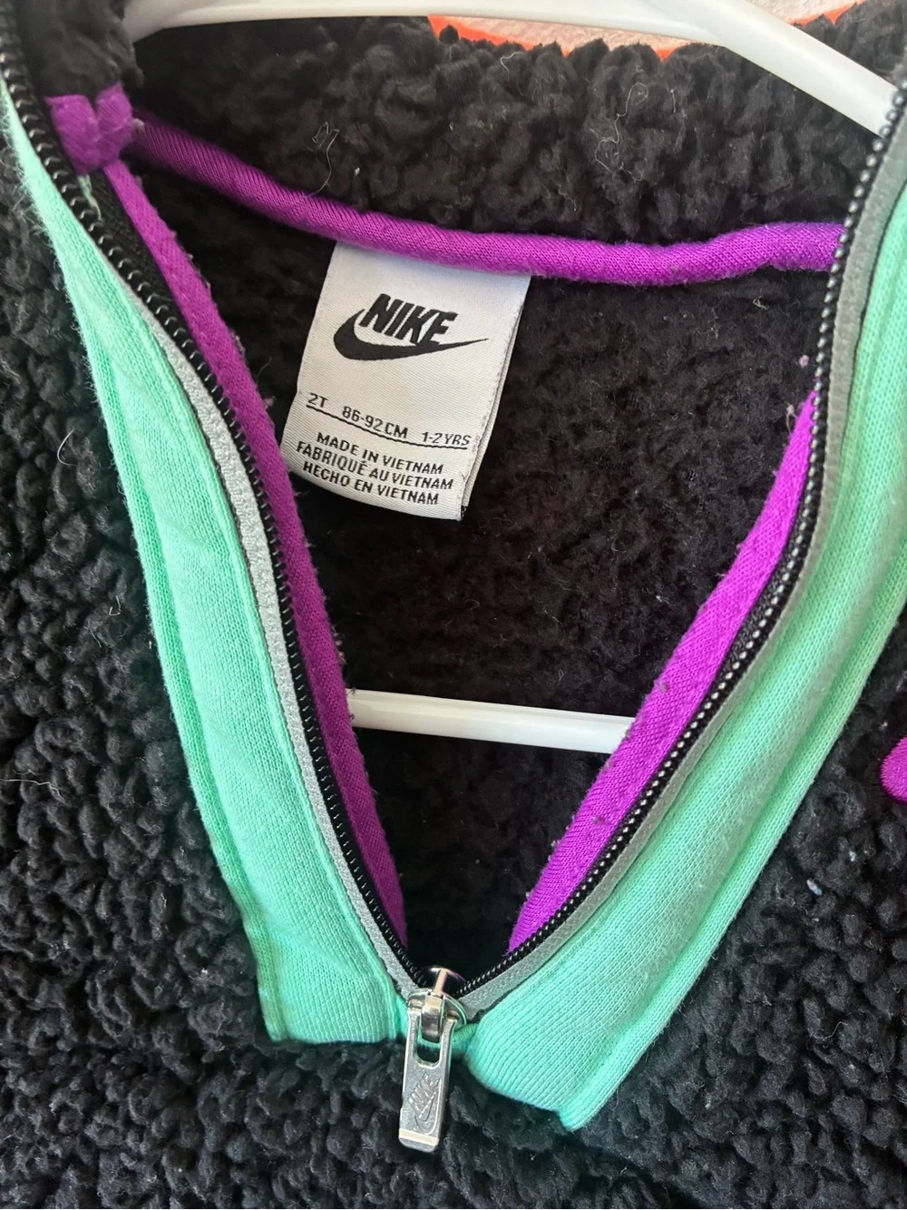 Nike Black Sherpa Pullover swoosh 2t
